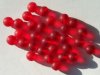 25 10mm Transparent Matte Red Round Beads